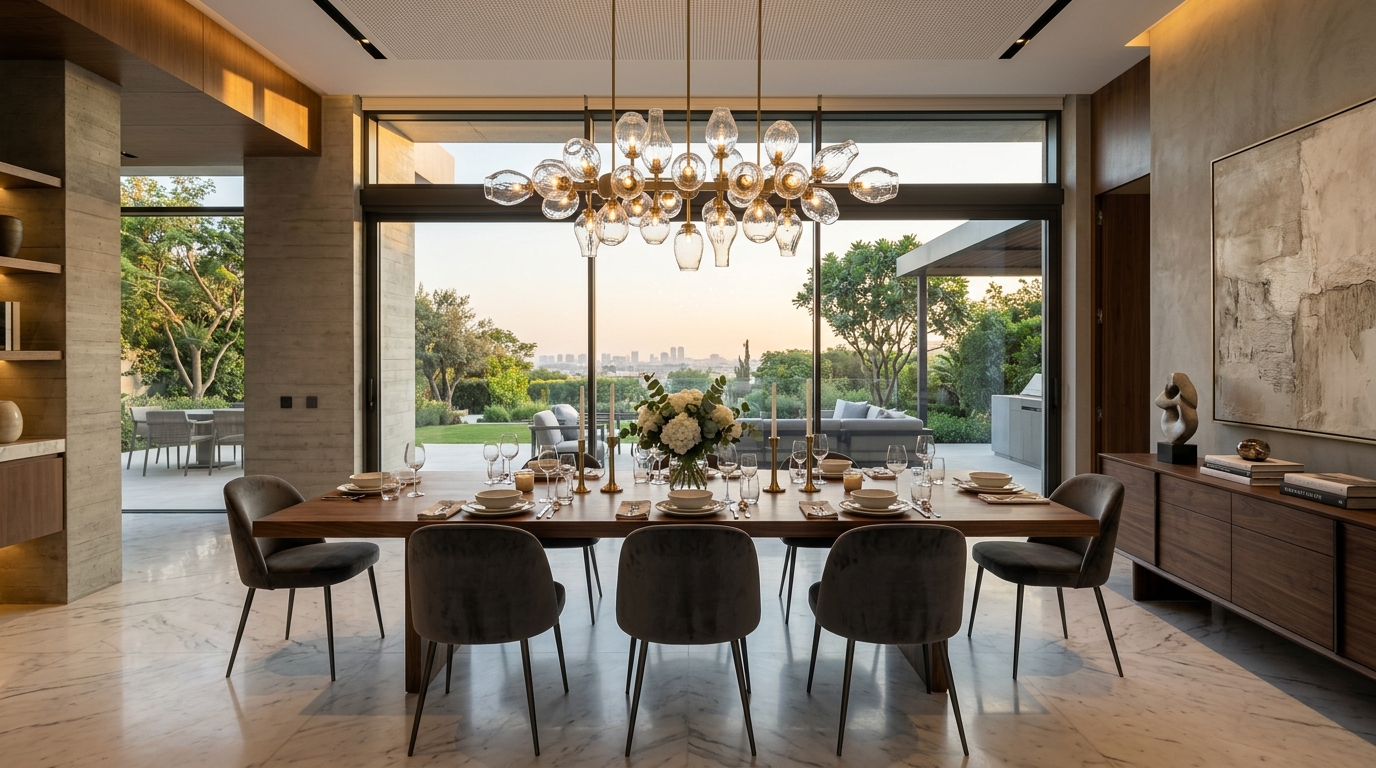 Comedor con vista al jardín